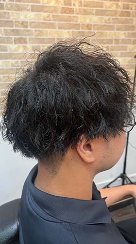 ミックスパーマ×ツーブロック(担当 藤森) barber genesisがスタイリングを行なったヘアスタイル